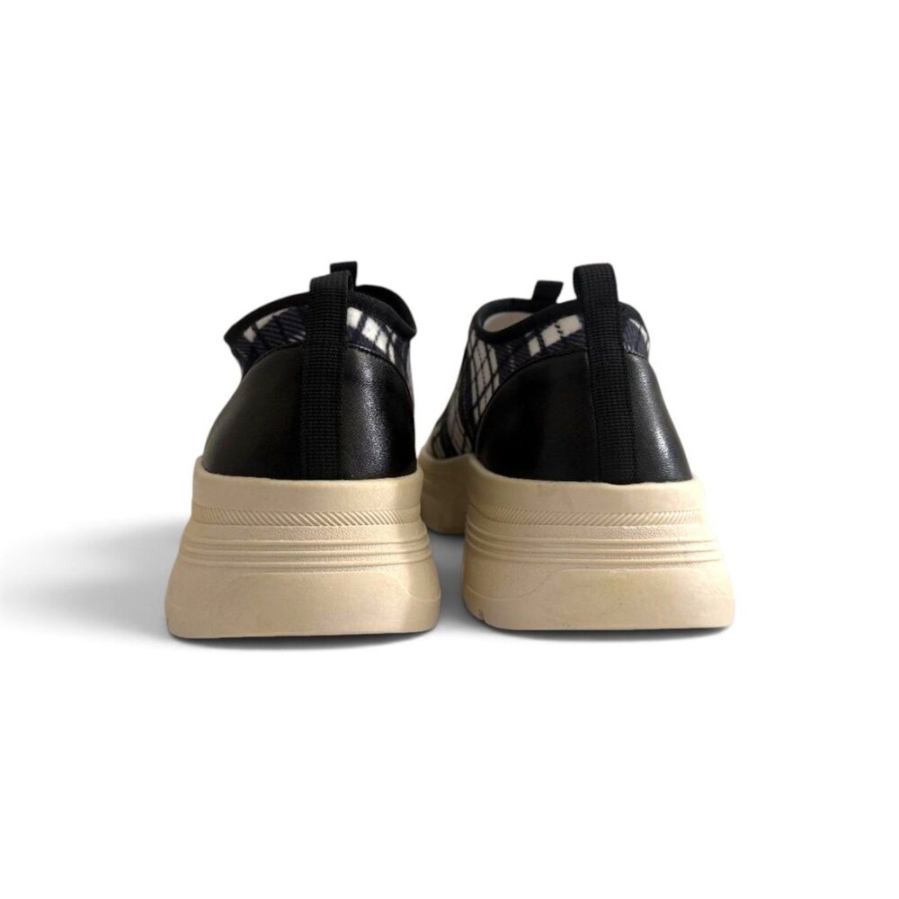 Linea Paolo Rowen Black Plaid Platform Slip On Sneakers - Picture 5 of 7